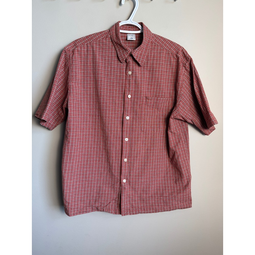 Old Navy Plaid Short Sleeve Button Up Shirt Vintage Y2K Gorpcore Grunge Mens S